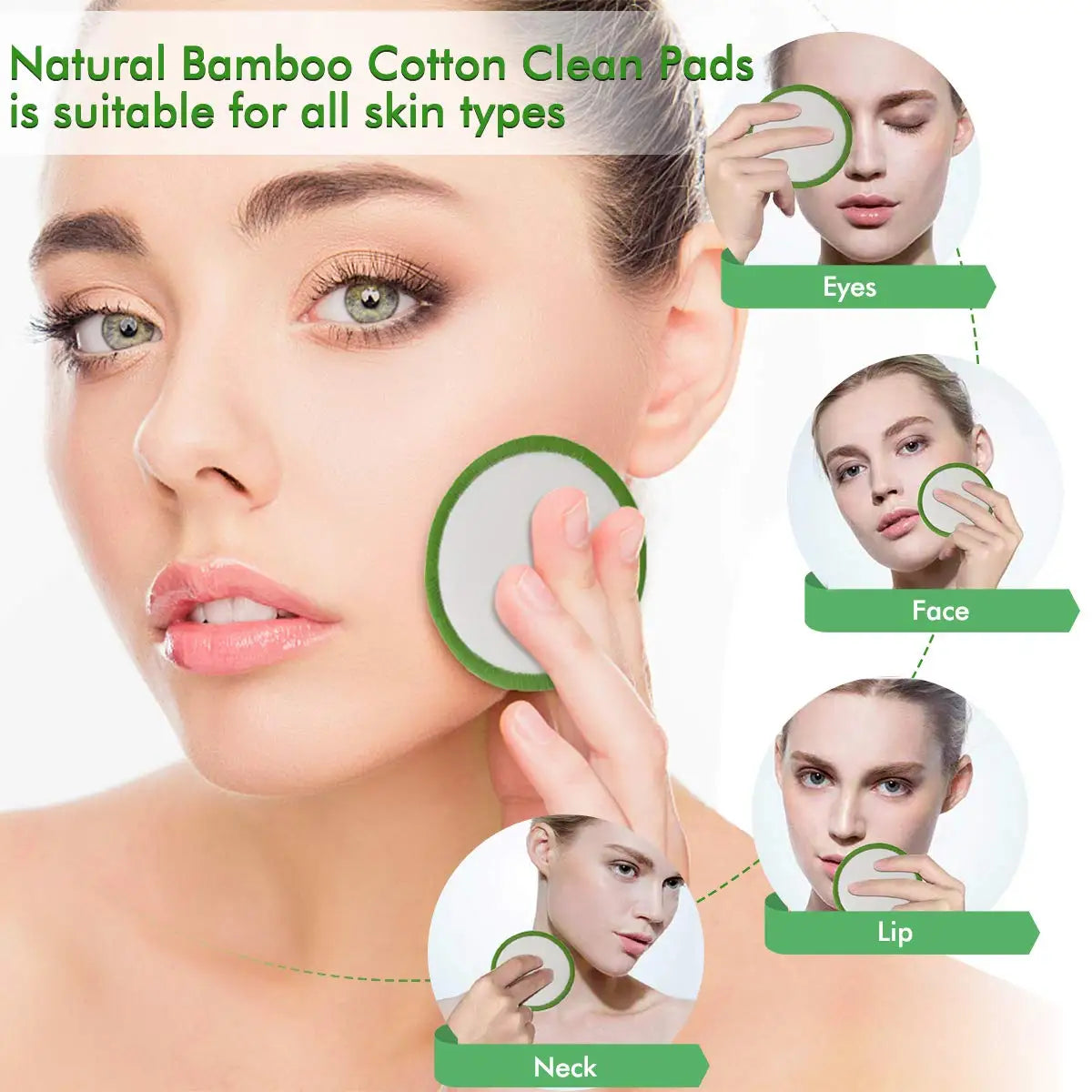 Green Glow Reusable Softies: 16 Facial Clean Pads